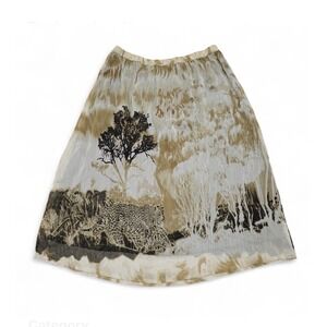 Vintage Silhouettes Womens Plus Size 2X Safari Animal Print Skirt Leopard‎  Midi
